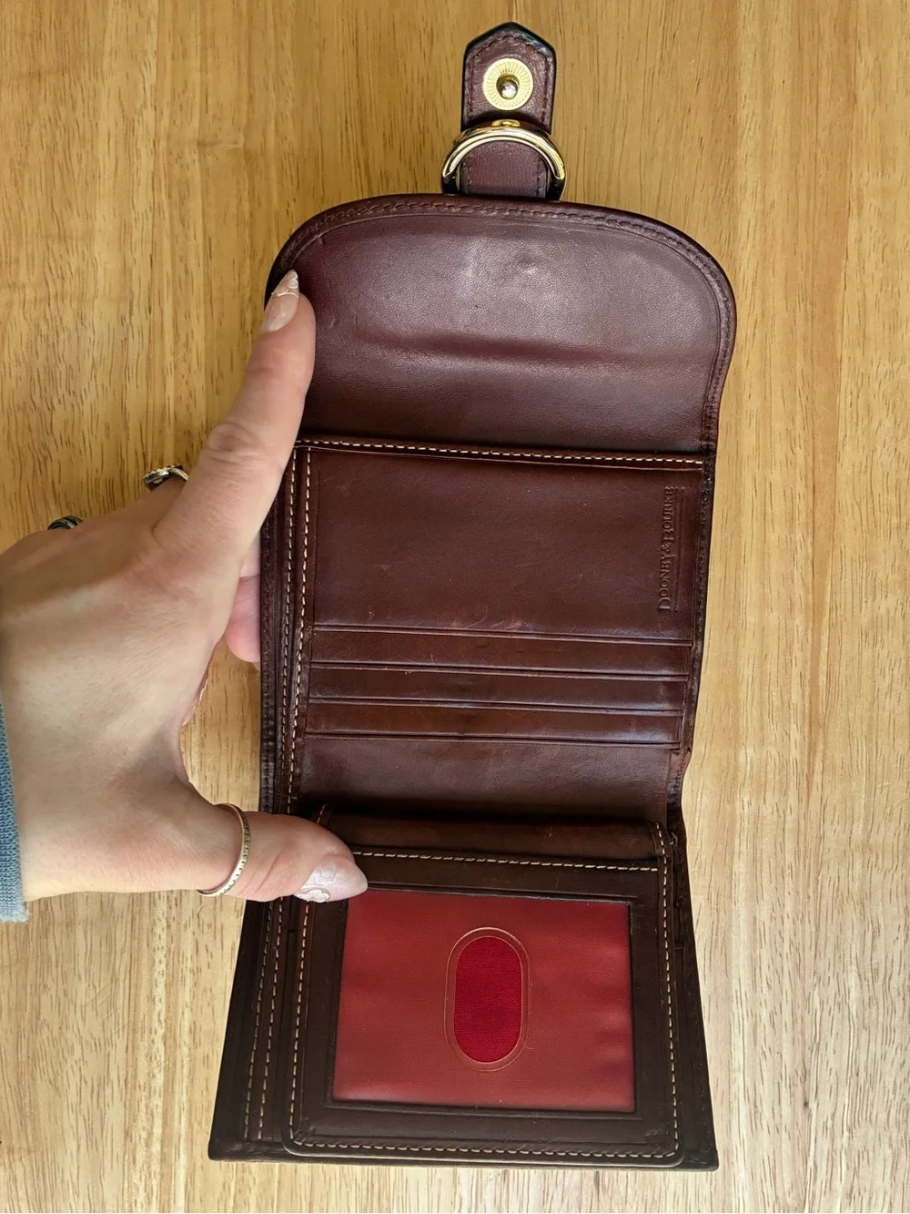 Vintage Dooney & Bourke Signature Monogram Trifold Wallet
